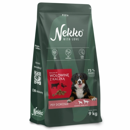 NEKKO GF ŚR/D.RASY WOŁOW.KACZKA 9KG  + GRATIS SMACZKI KACZKA 500G