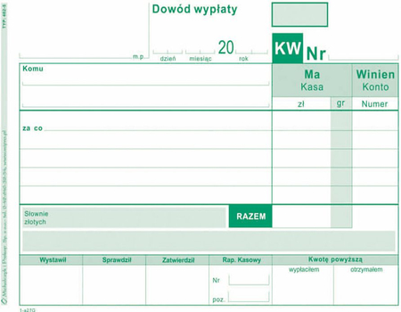 DRUK KW DOWÓD WYPŁATY 402-5