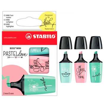 STABILO ZAKREŚLACZE MINI BOSS PASTELLOVE ETUI 3 SZTUKI 07/03-57