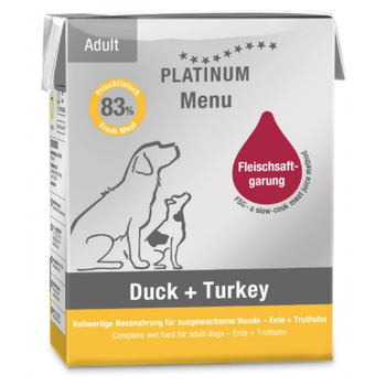 PLATINUM Menu Adult Duck+Turkey 375g
