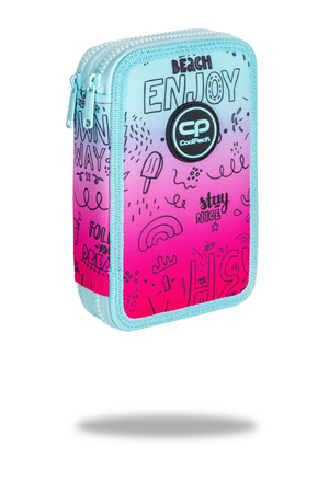 COOLPACK JUMPER 2 PIÓRNIK PODWÓJNY Z WYPOSAŻENIEM PINK SCRIBBLE D066340