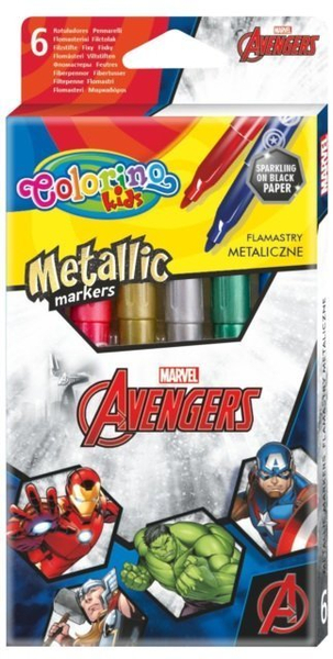 COLORINO FLAMASTRY METALICZNE 6KOL.AVENGERS 91512PTR