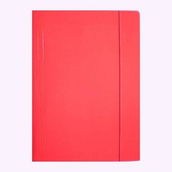 TECZKA A4 Z GUMKĄ JEDOBARWNA BŁYSZCZ.CZERWONA