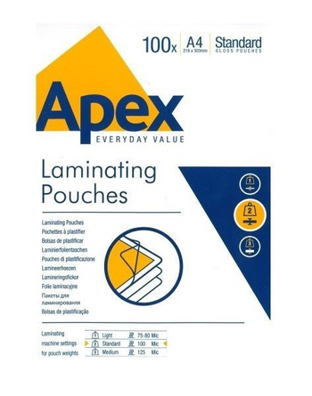 APEX FOLIA DO LAMIN.A4 75-80MIC 100SZT 60032