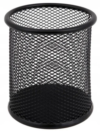 MEMOBE PRZYBORNIK NA DŁUGOPISY KUBEK METALOWY CZARNY MP005-02