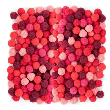 POMPONY POLIESTROWE 1CM MIX CZERWONY 120SZT KSPO-026