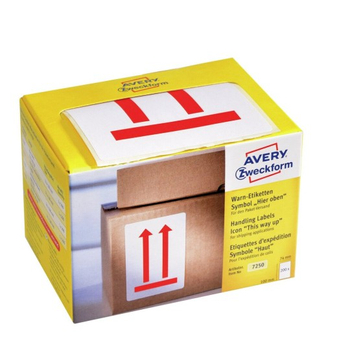 *OSTRZEGAWCZE ETYKIETY WYSYŁKOWE 200SZT CZERW.74/100 7250