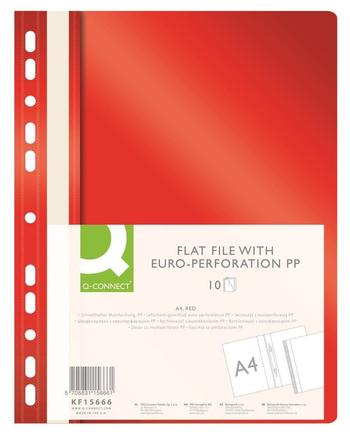 SKOROSZYT A4 WPIN.Q-CONNECT CZERWONY 10SZT KF15666
