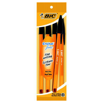 BIC DŁUG CRISTAL FINE CZARNY 4SZT