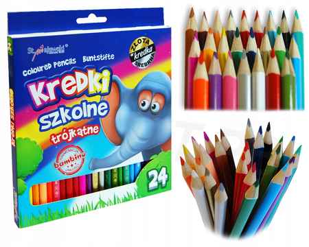 KREDKI BAMBINO 24KOL OŁÓWKOWE 2076