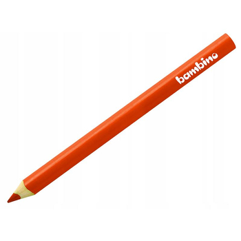 BAMBINO KREDKI TRÓJKĄTNE DREWNIANE 12 SZTUK KOLOR POMARAŃCZOWY 3622