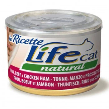 LIFE CAT PUSZ 150G TUŃCZYK,WOŁOWINA I SZYNKA