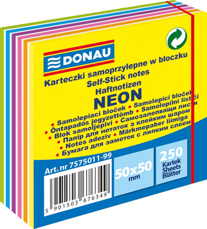 DONAU KOSTKA SAMOPRZYLEPNA 50X50MM 250K NEON-PASTEL 7575011-99