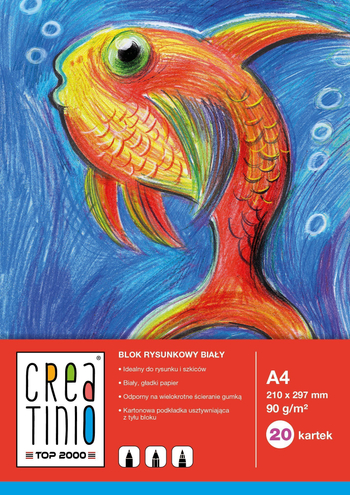 TOP CREATINIO BLOK RYS A4 20K 90G BIAŁY 40079845