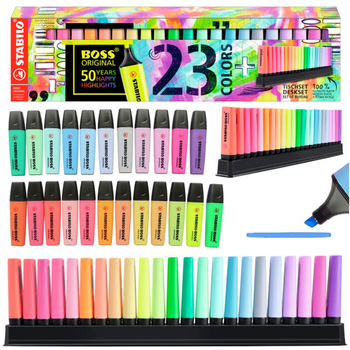 STABILO ZAKREŚLACZE 23 SZTUKI PODSTAWKA NA BIURKO 7023-01-5