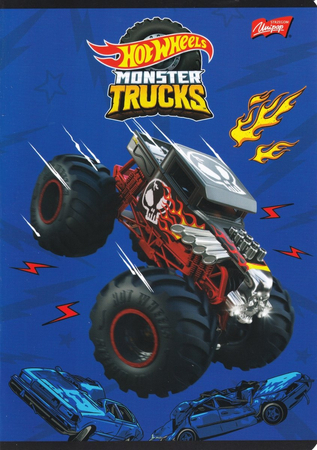 MAJ ZESZYT A5 16K LINIA PODWÓJNA DWUKOLOROWA LAMINOWANA MATTEL HOT WHEELS 669118