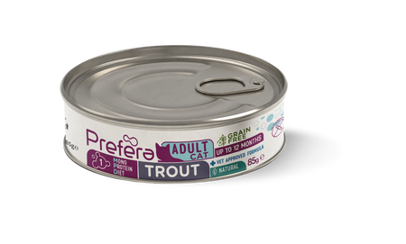 PREFERA MONO PSTRĄG PUSZKA DLA KOTA 85G