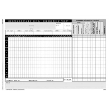 508-3 RKD ROCZNA KARTA OBECNOŚCI A5