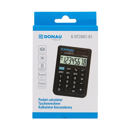 DONAU TECH KALKULATOR KIESZONKOWY CZARNY K-DT2081-01