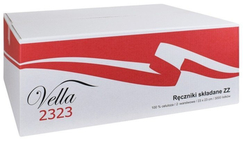 DP KACZORY RĘCZNIK ZZ BIAŁY CELULOZA 23X23CM 3000 LIST