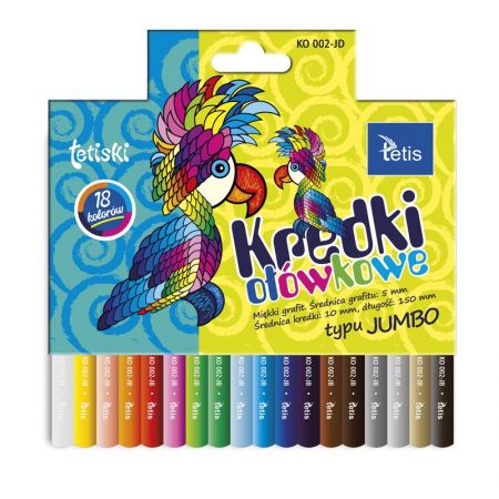 TETIS KREDKI TETISKI OKRĄGŁE JUMBO 18 KOL KO002-JD
