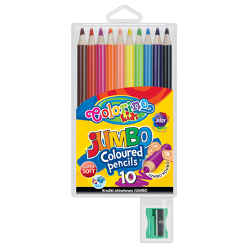 COLORINO KIDS KREDKI OŁÓWKOWE JUMBO 10KOL ETUI+TEMPERÓWKA