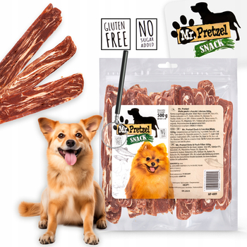 MR.PRETZEL MAŁE PASKI Z KACZKI I DORSZA 80G