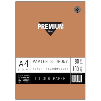***PAPIER BIUROWY PREMIUM A4 80G 100ARK J.BRĄZOWY 6814-X-80