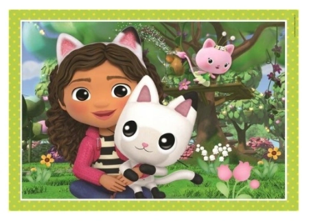 Clementoni Puzzle 4w1 Koci Domek Gabi. Gaby's Dollhouse 21524