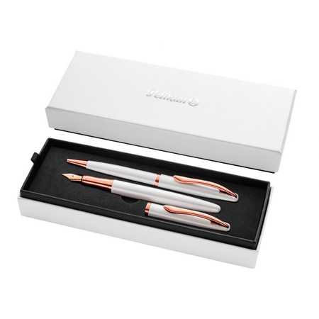 PELIKAN PIÓRO WIECZNE + DŁUGOPIS JAZZ NOBLE ELEGANCE PEARL ETUI 821865