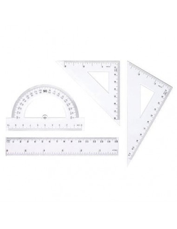 TETIS ZESTAW GEOMETRYCZNY LINIJKA 15CM BL001-AK