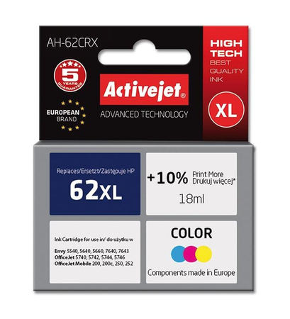 Activejet tusz do HP 62XL C2P07AE reg AH-62CRX