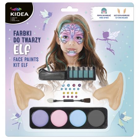 KIDEA FARBKI DO TWARZY ZESTAW ELFIE USZY