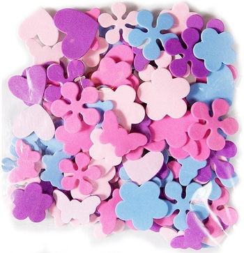 NAKLEJKI Z PIANKI SERCA/KWIATKI,MOTYLE KSPI-022