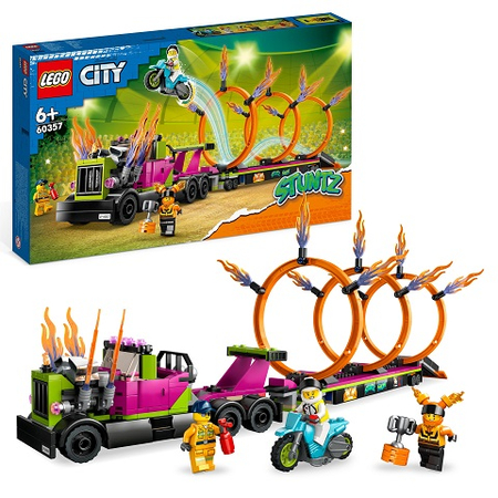 LEGO 60357 CITY WYZWANIA KASKADERSKIE - CIĘŻARÓWKA I OGNISTE OBRĘCZE