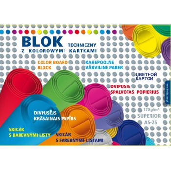 BLOK TECHNICZNY KOLOROWY A5-25