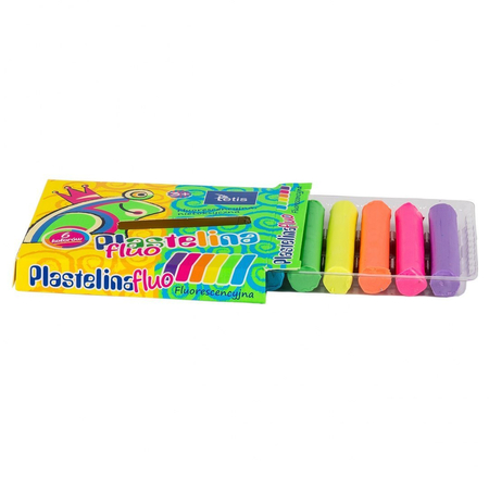 TETIS PLASTELINA FLUO 15G 6KOL KP002-A