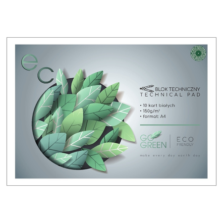 ZO BLOK TECHNICZNY BIAŁY 10K A4 GO GREEN