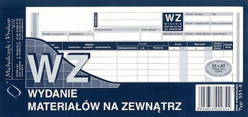 WZ WYDANIE MATERIAŁU NA ZEWNĄTRZ WIELOKOPIA 351-8