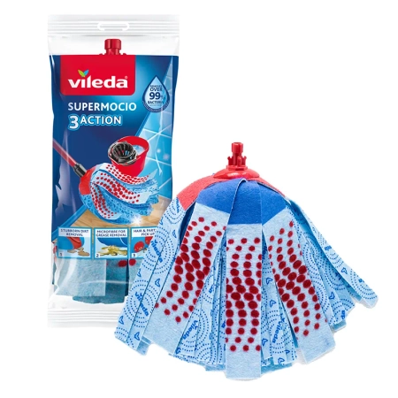 VILEDA ZAPAS SUPERMOCIO 3ACTION VELOUR MOP PASKOWY
