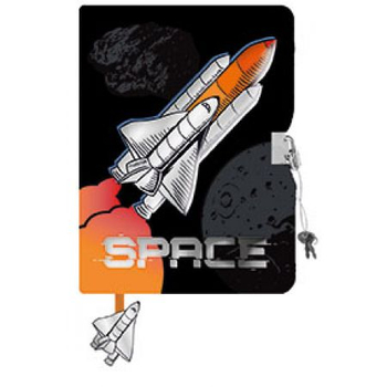 MAJEWSKI PAMIĘTNIK Z KŁÓDKĄ 3D WŁOCHACZ A5 96K BAMBINO PREMIUM SPACE 657801