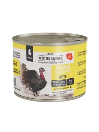 WIEJSKA ZAGRODA KARMA MOKRA DLA KOTA MINOBIAŁKOWA INDYK 200G