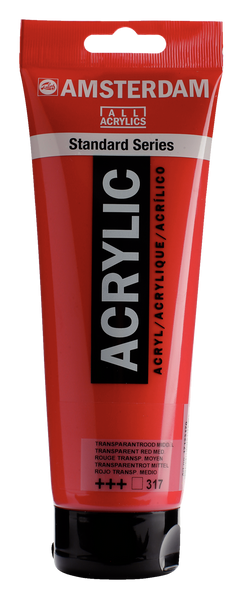 FARBA AKRYL.250ML 317 TRANSP.RED MED AMSTERDAM