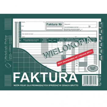 140-3E FAKTURA A5 BRUTTO WIELOKOPIA
