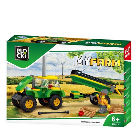 Klocki Blocki MyFarm Traktor z przyczepą KB0313