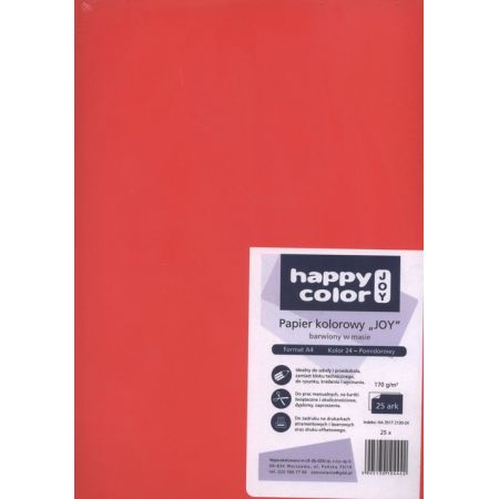 KARTON KOLOROWY JOY A4 POMIDOROWY 25ARK.HA3517-24