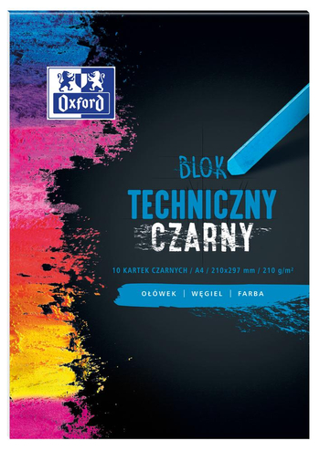 BLOK TECHNICZNY OXFORD A4 10K 210G CZARNY 400093231