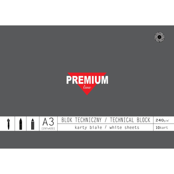 BLOK TECHNICZNY BIAŁY PREMIUM A3 240 ZIEMIA