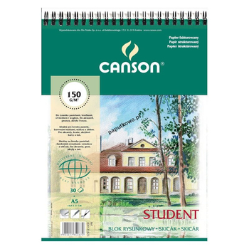 BLOK RYS.CANSON STUDENT NA SPIRALI A5 30ARK 150G 400121823
