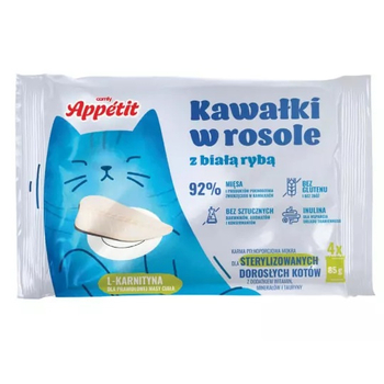 COMFY APPETIT Biała Ryba w Rosole dla Sterylisowanych Kotów 4x85g
